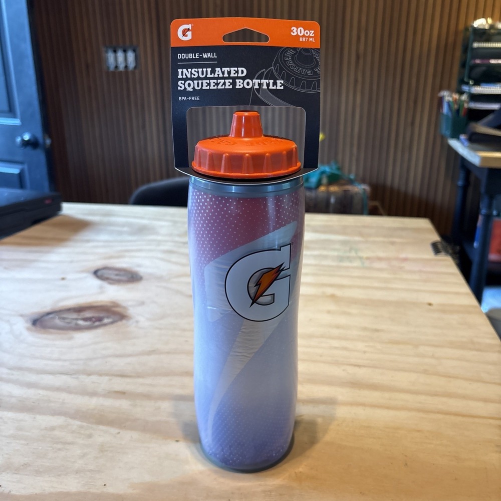 Gatorade 30oz Sports Squeeze Bottle Red White & Blue Faded Flag USA NEW